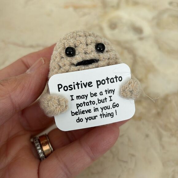 NEW! Positive Potato Motivational Emotional Support Crochet Ornament - Picture 2 of 7